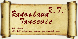 Radoslava Tančević vizit kartica